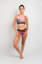 Cargar imagen en el visor de la galería, High Waisted - Bikini Burgundy Floral