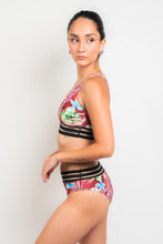 Cargar imagen en el visor de la galería, High Waisted - Bikini Burgundy Floral