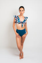 Cargar imagen en el visor de la galería, High Waisted - Bikini Verde Flower Print
