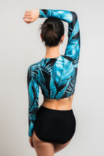 Cargar imagen en el visor de la galería, High Waisted - Long sleeve leaves print black suit