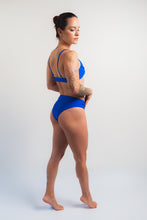Cargar imagen en el visor de la galería, Low Waisted - Two Piece Blue Bikini with black stripe