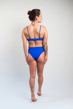 Cargar imagen en el visor de la galería, Low Waisted - Two Piece Blue Bikini with black stripe