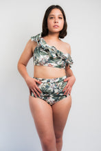 Cargar imagen en el visor de la galería, High Waisted - Verde con flores y vuelos
