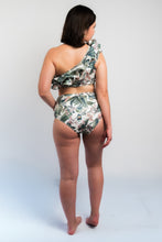 Cargar imagen en el visor de la galería, High Waisted - Verde con flores y vuelos