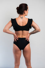 Cargar imagen en el visor de la galería, High Waisted - Black Bikini V top
