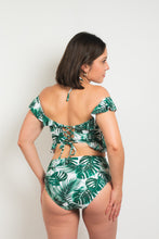 Cargar imagen en el visor de la galería, High Waisted - Two Piece Green Leaves