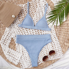 Cargar imagen en el visor de la galería, High Waisted - Bikini Celeste
