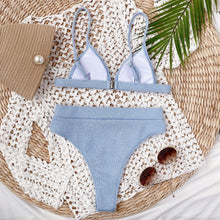 Cargar imagen en el visor de la galería, High Waisted - Bikini Celeste
