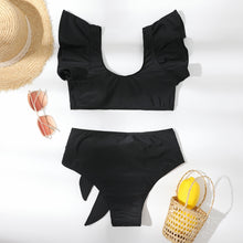 Cargar imagen en el visor de la galería, High Waisted - Black Bikini V top
